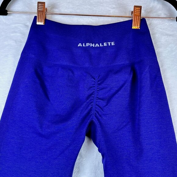 Alphalete amplify leggings Sz Small Blue High Rise Butt Scrunch Gym Yoga Lifting - Picture 5 of 7